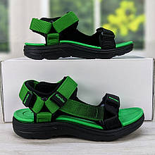 Босоніжки дитячі для хлопчика зелені з чорним на липучках BBT  5409