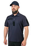 Тактичне поло CoolPass Velcro Dark blue темно-синє - WinTac, фото 5
