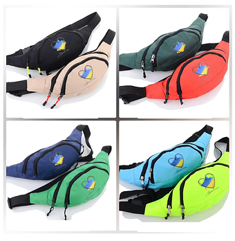 Бананка дитяча 30*15 на два відділення принт Серце в різних кольорах Panda