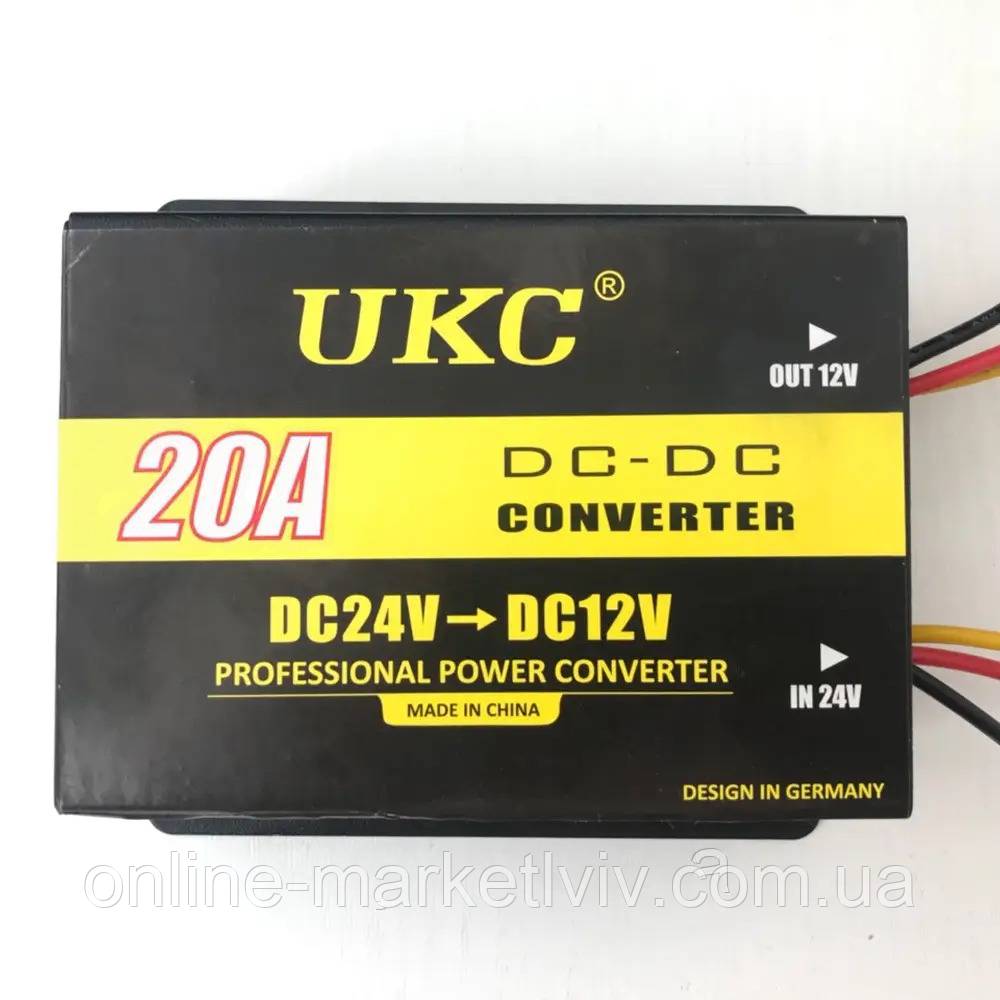 Автомобільний інвертор 20A, DC/DC 24v-12v / Перетворювач напруги / Автоінвертор