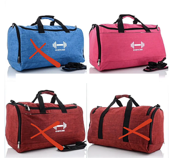 Сумка спортивна дорожня на блискавці з довгим ремінцем 50*28 см у різних кольорах Panda