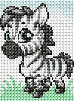 Алмазна мозаїка без підрамника для дітей "Маленька зебра" 15х20см AMM1021 G-Rich