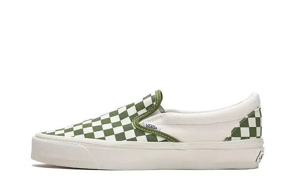 Slip on vans green best sale