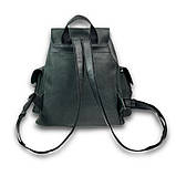 Рюкзак шкіряний на три кишені 10513/2 Чорний FR7, фото 7