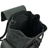 Рюкзак шкіряний на три кишені 10513/2 Чорний FR7, фото 9