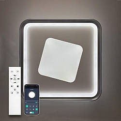 Квадратна LED люстра LUMINARIA 120W до 20 кв.м колір  LAKE 120W S500, WH/GRAY