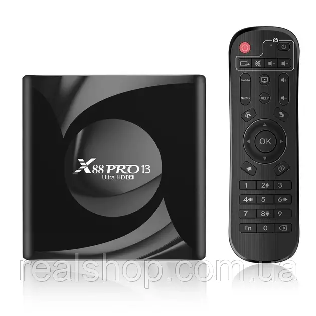 Смарт-приставка X88 Pro 13 4GB/32 GB Android 13.0 Smart TV Смарт ТВ Приставка 4K
