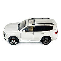 Машинка металева Toyota Land Cruiser 300 тойота ленд крузер 1:24 біла звук світло інерція відкр двері багажник капот 20*8*8,5см, фото 2