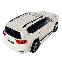 Машинка металева Toyota Land Cruiser 300 тойота ленд крузер 1:24 біла звук світло інерція відкр двері багажник капот 20*8*8,5см, фото 4