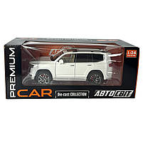 Машинка металева Toyota Land Cruiser 300 тойота ленд крузер 1:24 біла звук світло інерція відкр двері багажник капот 20*8*8,5см, фото 8