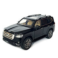 Машинка металева Toyota Land Cruiser 300 тойота ленд крузер 1:24 чорний звук світло інерція відкр двері багажник капот 20*8*8,5см, фото 4