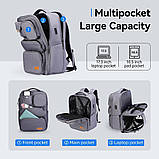 Дорожній рюкзак для ноутбука 17.3 дюйма Mark Ryden MR9004 водостійкий з ортопедичною спинкою (Сірий), фото 3