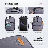 Дорожній рюкзак для ноутбука 17.3 дюйма Mark Ryden MR9004 водостійкий з ортопедичною спинкою (Сірий), фото 5