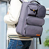 Дорожній рюкзак для ноутбука 17.3 дюйма Mark Ryden MR9004 водостійкий з ортопедичною спинкою (Сірий), фото 10