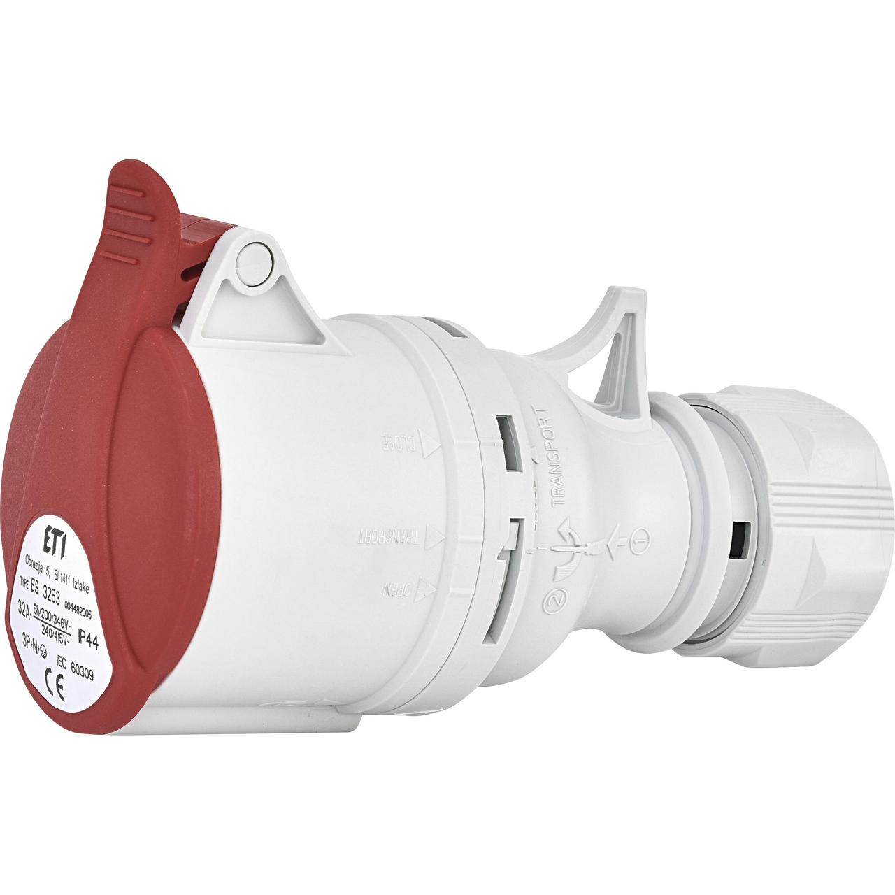 Розетка кабельна переносна ETI ES 3253 IP44 32A 400V 3P+N+PE IP44 (4482005)