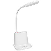 Настільна лампа акумуляторна світлодіодна з тримачем для телефону 3в1