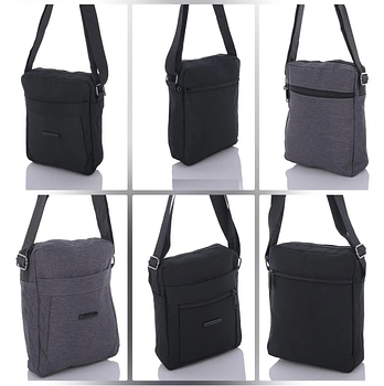 Чоловіча сумка 25*20 см спортивна через плече на блискавці з кишенею та довгим ремінцем Panda