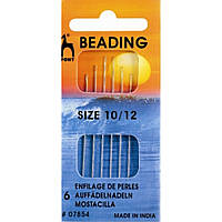 Голки бісерні №10/12 (6 шт) Pony (Індія) вишивка бісером, нитками, стрічками, гладдю Beading Needles 07854