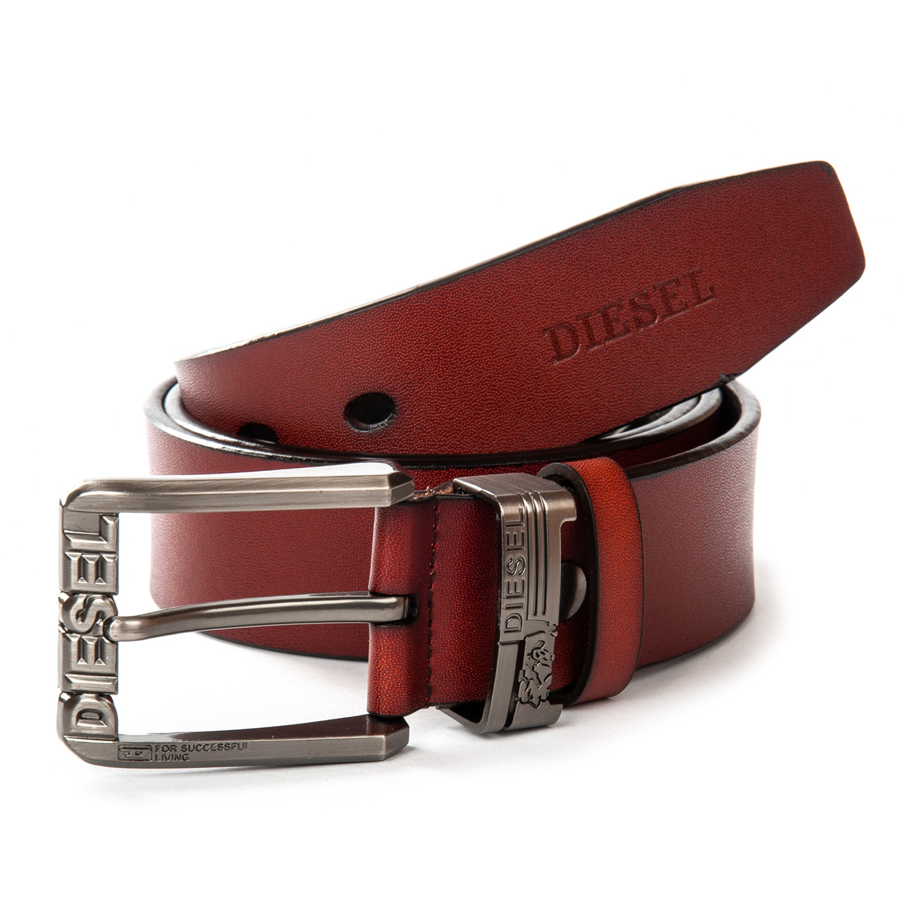 Ремінь чоловічий шкіряний коричневий світлий ширина 4 см модний DS-006 light-brown