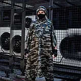 Водостійкий дощовик з каптуром для укриття від дощу, має три шари. Камуфляжний., фото 7