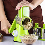 Ручна Овочерізка терка Kitchen Master із 3 насадками | Мультислайсер для овочів та фруктів, фото 6