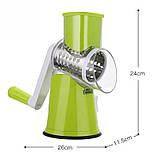 Ручна Овочерізка терка Kitchen Master із 3 насадками | Мультислайсер для овочів та фруктів, фото 7