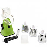 Ручна Овочерізка терка Kitchen Master із 3 насадками | Мультислайсер для овочів та фруктів, фото 2