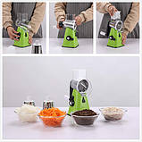 Ручна Овочерізка терка Kitchen Master із 3 насадками | Мультислайсер для овочів та фруктів, фото 9