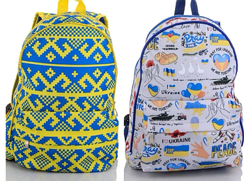 Рюкзак міський патріотичний тканинний 38*30 см в різних варіантах Panda