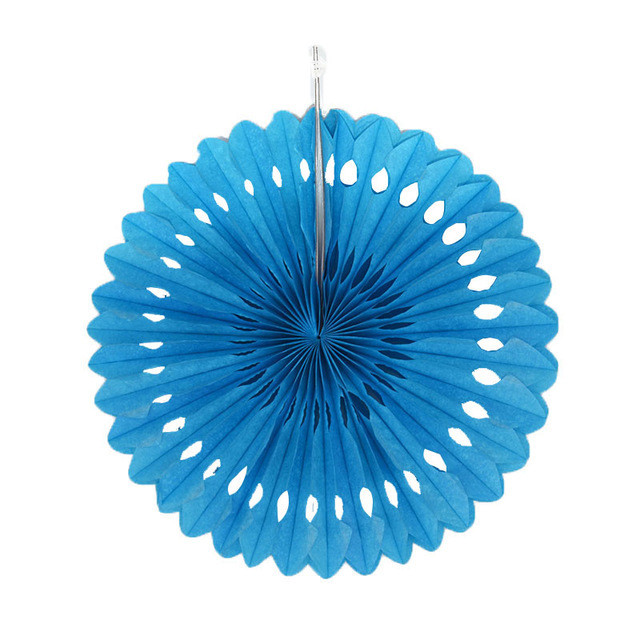 Гірлянда віяло декоративна для свята 20 см блакитний, фото 1