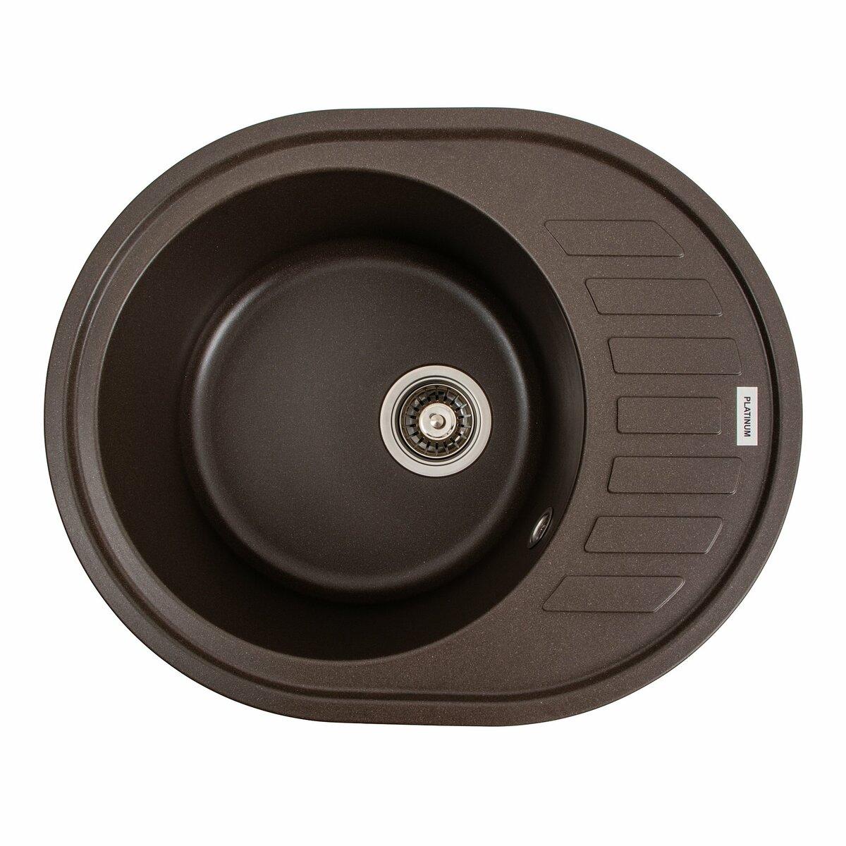 Гранітна мийка для кухні Platinum 6250 SOUL матова Темна скеля, фото 1