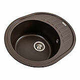 Гранітна мийка для кухні Platinum 6250 SOUL матова Темна скеля, фото 2