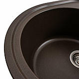 Гранітна мийка для кухні Platinum 6250 SOUL матова Темна скеля, фото 4