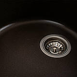 Гранітна мийка для кухні Platinum 6250 SOUL матова Темна скеля, фото 5