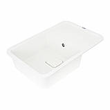 Гранітна мийка для кухні Platinum 7850 CUBE матова Білосніжна, фото 5