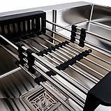 Кухонна мийка 78*50С L  нержавійка Platinum Handmade (поглиблена полиця, 3.0/1.0 мм), фото 3