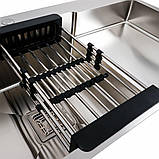 Кухонна мийка 78*50С L  нержавійка Platinum Handmade (поглиблена полиця, 3.0/1.0 мм), фото 4