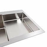 Кухонна мийка 78*50С L  нержавійка Platinum Handmade (поглиблена полиця, 3.0/1.0 мм), фото 6