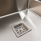 Кухонна мийка 78*50С L  нержавійка Platinum Handmade (поглиблена полиця, 3.0/1.0 мм), фото 8