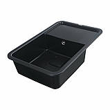 Гранітна мийка для кухні Platinum 7850 CUBE матова Чорна, фото 2