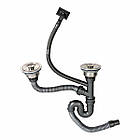 Сифон подвійний Handmade SA006 Platinum  (круглий сифон, стандартний перелив)