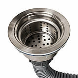 Сифон подвійний Handmade SA006 Platinum  (круглий сифон, стандартний перелив), фото 2