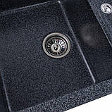 Гранітна мийка для кухні Platinum 7850 TROYA матова Графіт, фото 3