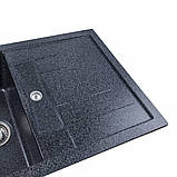 Гранітна мийка для кухні Platinum 7850 TROYA матова Графіт, фото 6