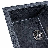 Гранітна мийка для кухні Platinum 7850 TROYA матова Графіт, фото 7