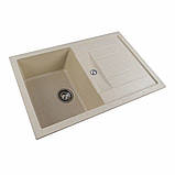 Гранітна мийка для кухні Platinum 7850 TROYA матова Пісок, фото 2
