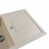 Гранітна мийка для кухні Platinum 7850 TROYA матова Пісок, фото 3