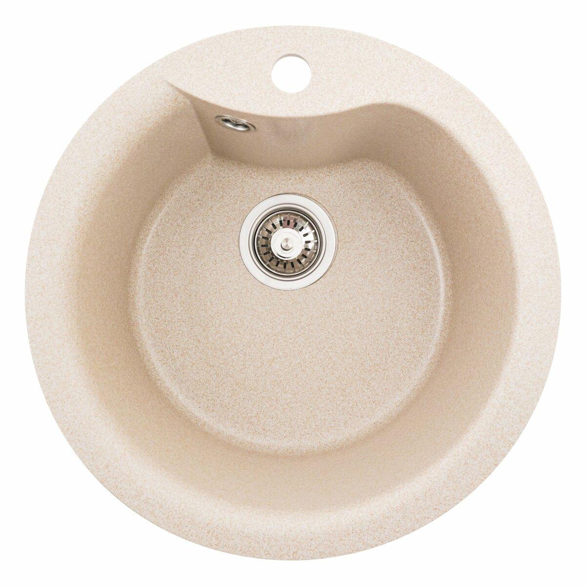 Гранітна мийка для кухні Platinum 480 TURAS матова Сафарі, фото 1