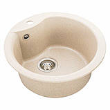 Гранітна мийка для кухні Platinum 480 TURAS матова Сафарі, фото 6