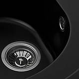 Гранітна мийка для кухні Platinum 510 LUNA матова Чорна, фото 6